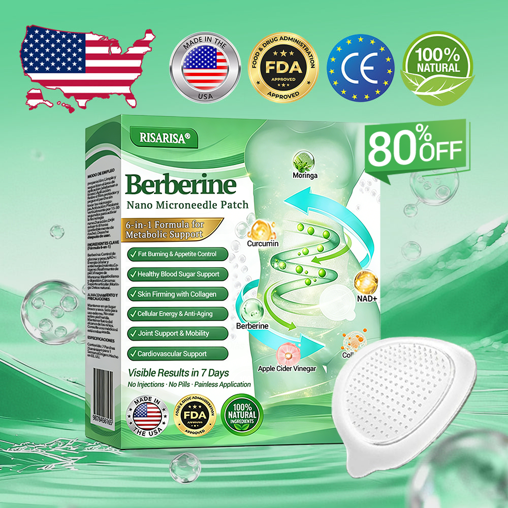 Official Store | 🎗️ RISARISA® 6-in-1 Berberine Nano Microneedle Patch with NAD+ & Moringa · Daily Use · Visible Results in 7 Days · Supports Metabolism, Energy & Joints