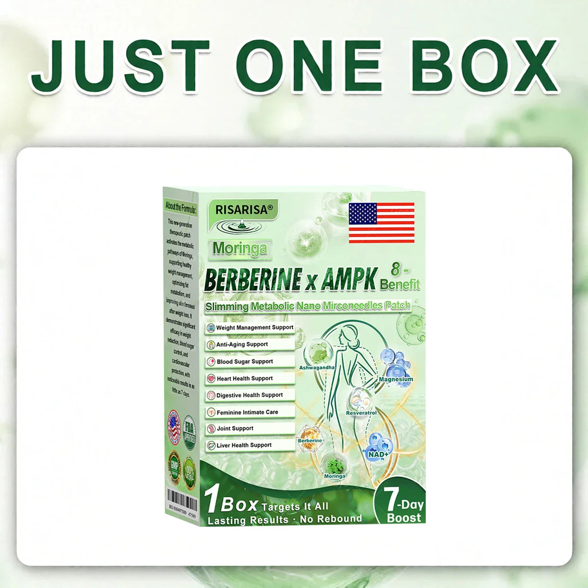 ✅RISARISA® 𝐌𝐨𝐫𝐢𝐧𝐠𝐚 × 𝐁𝐞𝐫𝐛𝐞𝐫𝐢𝐧𝐞 × 𝐀𝐌𝐏𝐊 𝟖-𝐁𝐞𝐧𝐞𝐟𝐢𝐭 𝐒𝐥𝐢𝐦𝐦𝐢𝐧𝐠 & 𝐌𝐞𝐭𝐚𝐛𝐨𝐥𝐢𝐜 𝐍𝐚𝐧𝐨 𝐌𝐢𝐜𝐫𝐨𝐧𝐞𝐞𝐝𝐥𝐞 𝐏𝐚𝐭𝐜𝐡🇺🇸(𝐉𝐮𝐬𝐭 𝐨𝐧𝐜𝐞 𝐚 𝐝𝐚𝐲, 𝐯𝐢𝐬𝐢𝐛𝐥𝐞 𝐜𝐡𝐚𝐧𝐠𝐞𝐬 𝐢𝐧 𝟕 𝐝𝐚𝐲𝐬） ✅ 𝐅𝐨𝐫 𝐨𝐛𝐞𝐬𝐢𝐭𝐲, 𝐋𝐨𝐨𝐬𝐞 𝐒𝐤𝐢𝐧,𝐝𝐢𝐚𝐛𝐞𝐭𝐞𝐬, 𝐬𝐥𝐞𝐞𝐩 𝐚𝐩𝐧𝐞𝐚, 𝐣𝐨𝐢𝐧𝐭 𝐢𝐬𝐬𝐮𝐞𝐬, 𝐚𝐧𝐝 𝐦𝐨𝐫𝐞 ⭐