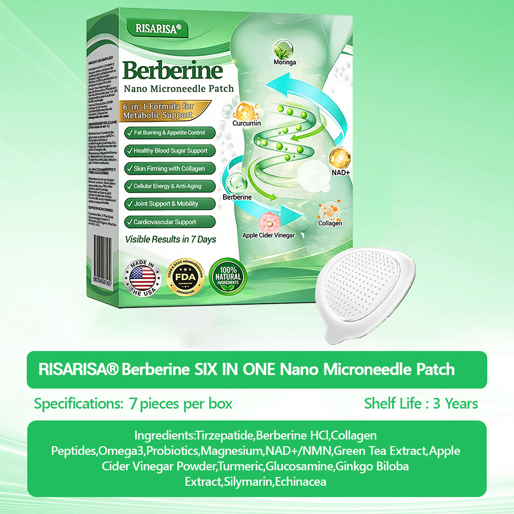 Official Store | 🎗️ RISARISA® 6-in-1 Berberine Nano Microneedle Patch with NAD+ & Moringa · Daily Use · Visible Results in 7 Days · Supports Metabolism, Energy & Joints