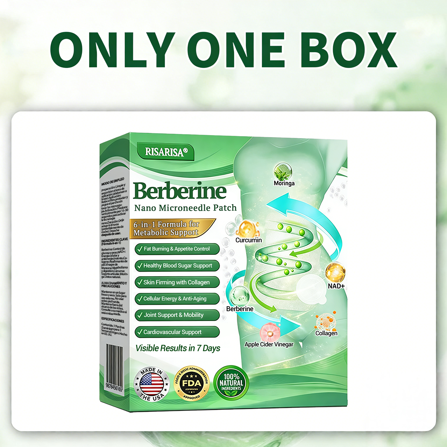 Official Store | 🎗️ RISARISA® 6-in-1 Berberine Nano Microneedle Patch with NAD+ & Moringa · Daily Use · Visible Results in 7 Days · Supports Metabolism, Energy & Joints