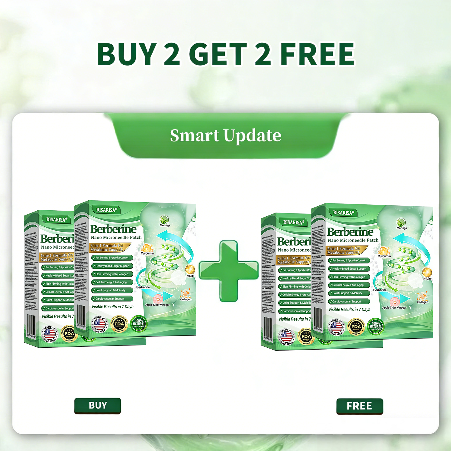 Official Store | 🎗️ RISARISA® 6-in-1 Berberine Nano Microneedle Patch with NAD+ & Moringa · Daily Use · Visible Results in 7 Days · Supports Metabolism, Energy & Joints