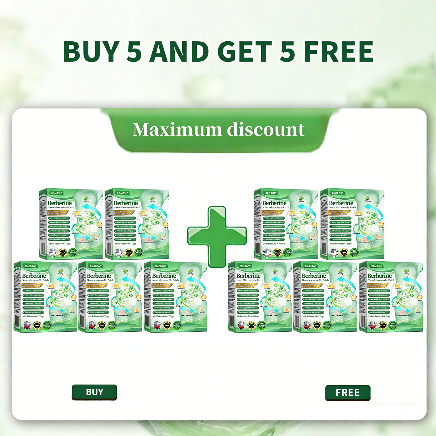 Official Store | 🎗️ RISARISA® 6-in-1 Berberine Nano Microneedle Patch with NAD+ & Moringa · Daily Use · Visible Results in 7 Days · Supports Metabolism, Energy & Joints