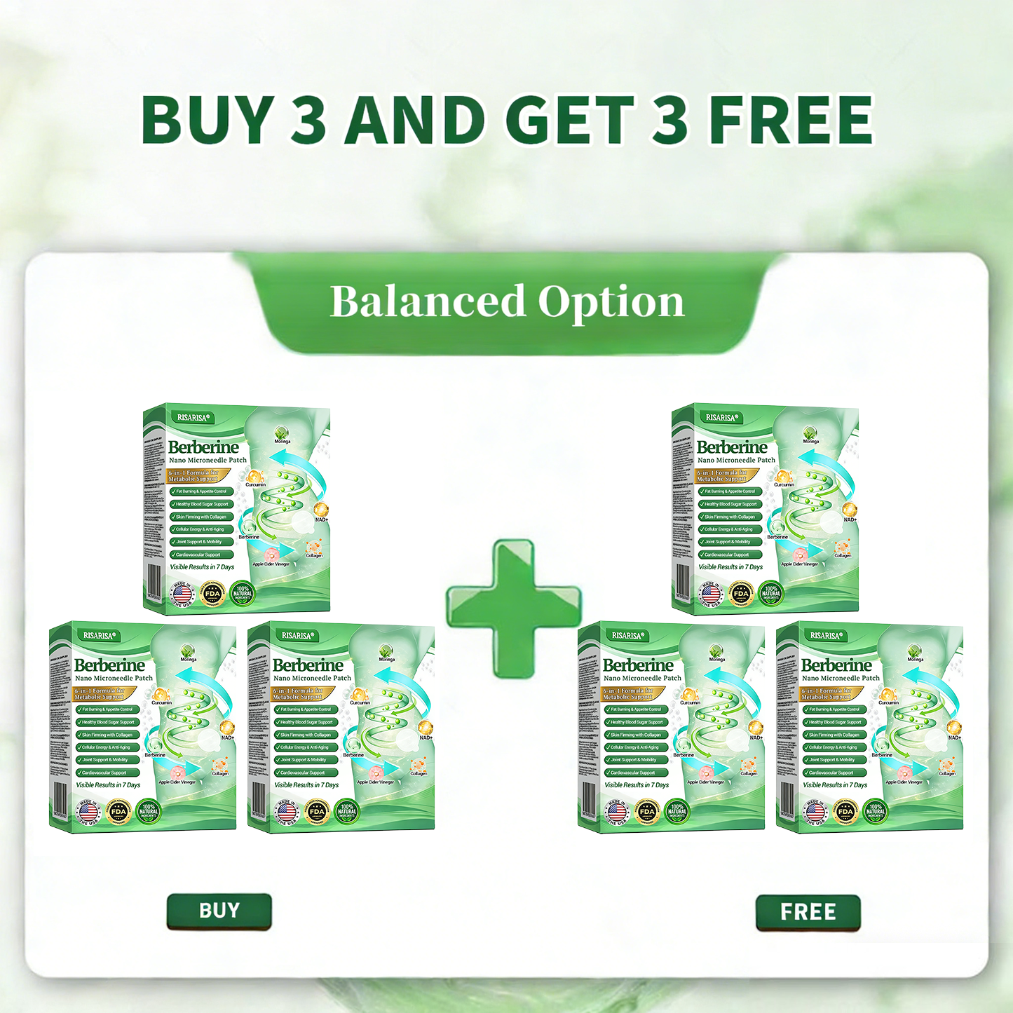 Official Store | 🎗️ RISARISA® 6-in-1 Berberine Nano Microneedle Patch with NAD+ & Moringa · Daily Use · Visible Results in 7 Days · Supports Metabolism, Energy & Joints