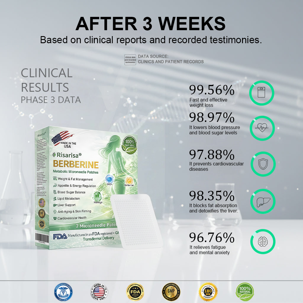 ⏳ Limited-time offer | Risarisa® BERBERINE ❤️ Nano Patch Solution A comprehensive, pain-free, and non-exhausting approach to support obesity, fatty liver, high blood pressure, inflammation, and joint pain — all in one protocol.🍃🎑🪴🌱