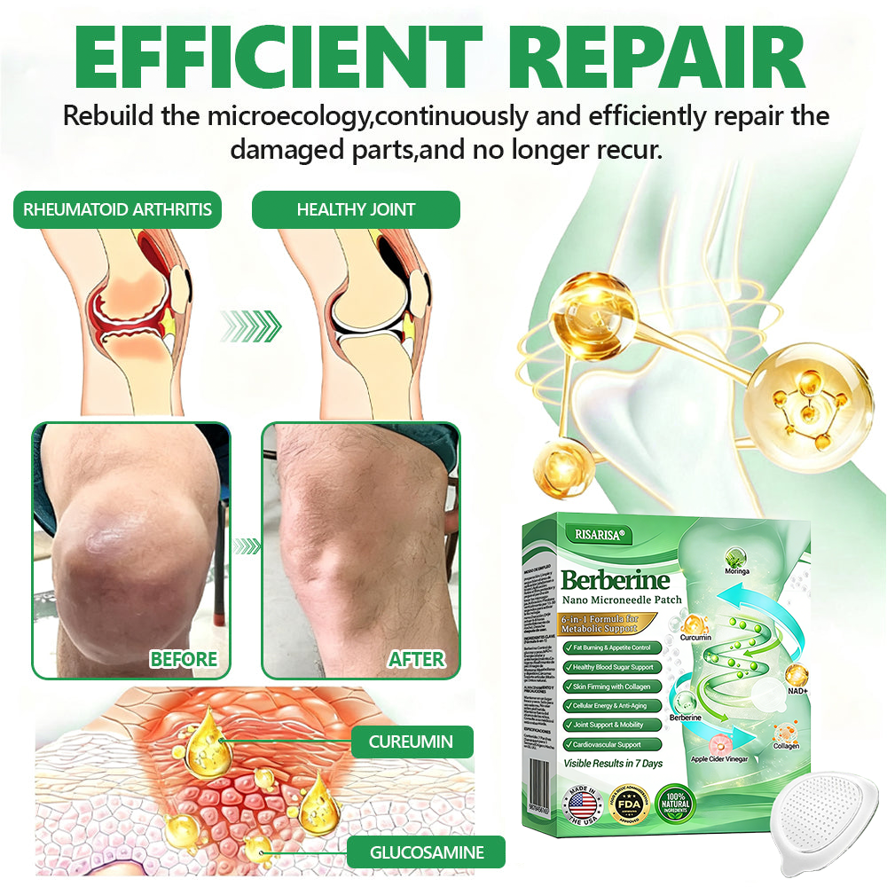 Official Store | 🎗️ RISARISA® 6-in-1 Berberine Nano Microneedle Patch with NAD+ & Moringa · Daily Use · Visible Results in 7 Days · Supports Metabolism, Energy & Joints