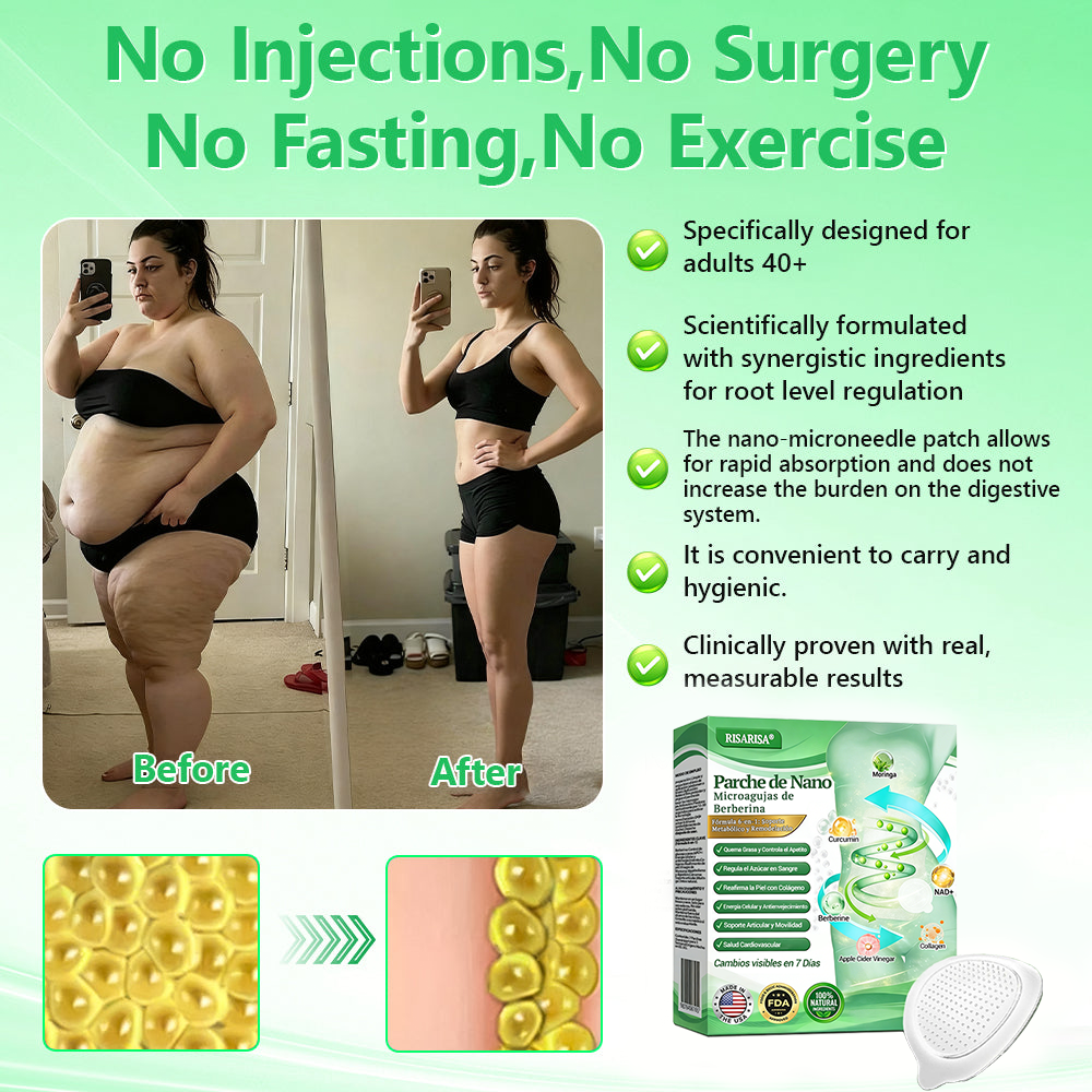 Official Store | 🎗️ RISARISA® 6-in-1 Berberine Nano Microneedle Patch with NAD+ & Moringa · Daily Use · Visible Results in 7 Days · Supports Metabolism, Energy & Joints