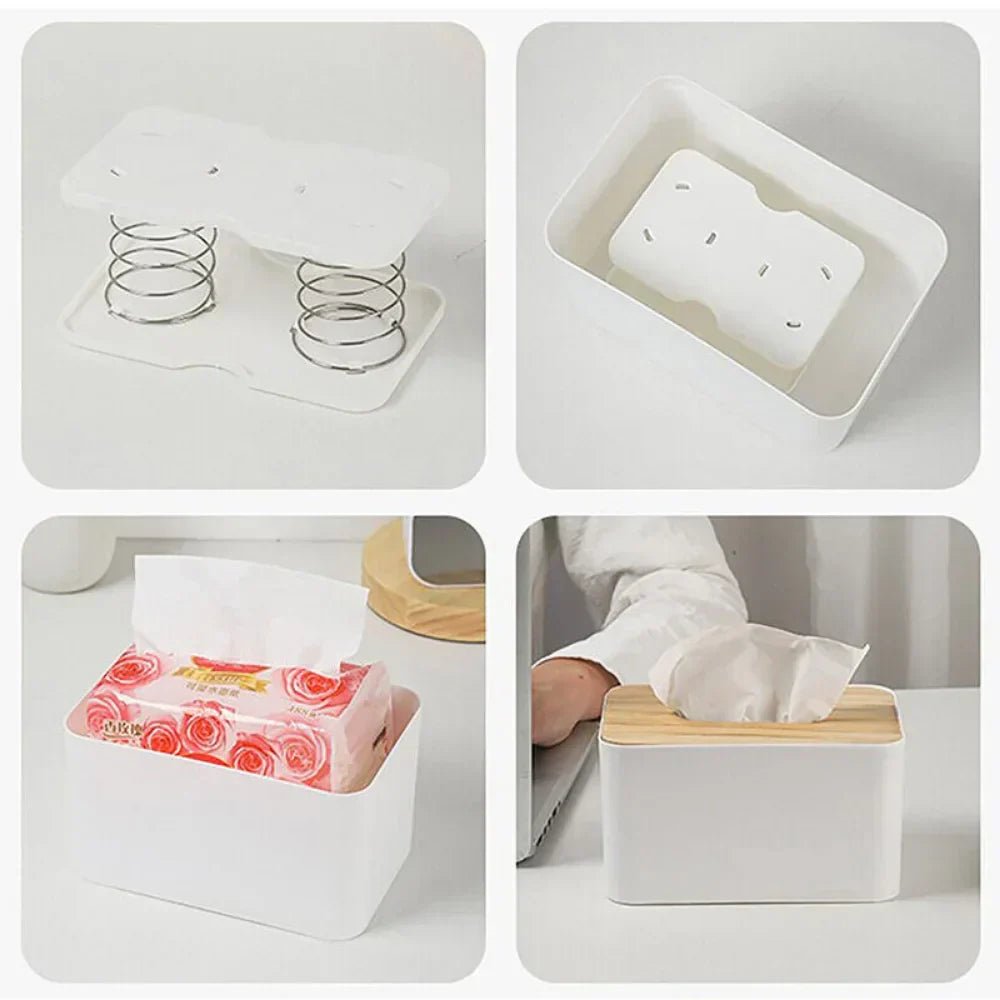 Automatic Spring Issue Box Presents Box Spring Tray Automatic Paper Towel Inner Holder for Safety Driving Kitchen Tissue Boxes - ADFIRE