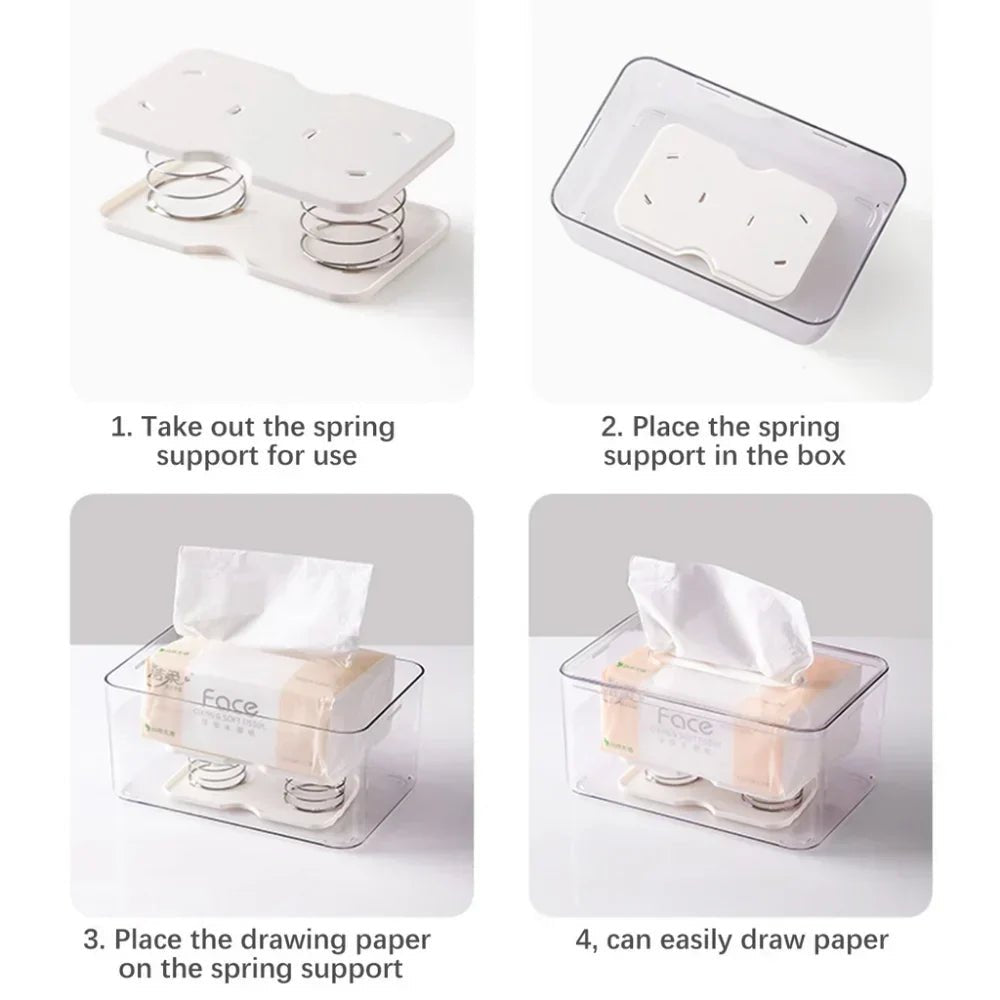 Automatic Spring Issue Box Presents Box Spring Tray Automatic Paper Towel Inner Holder for Safety Driving Kitchen Tissue Boxes - ADFIRE