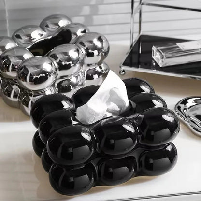 Ceramic Tissue Box Cotton Candy Drawer Napkin Carton Paper Towel Holder Drawer Tray Household Storage Dining Table Tissue Box - ADFIRE