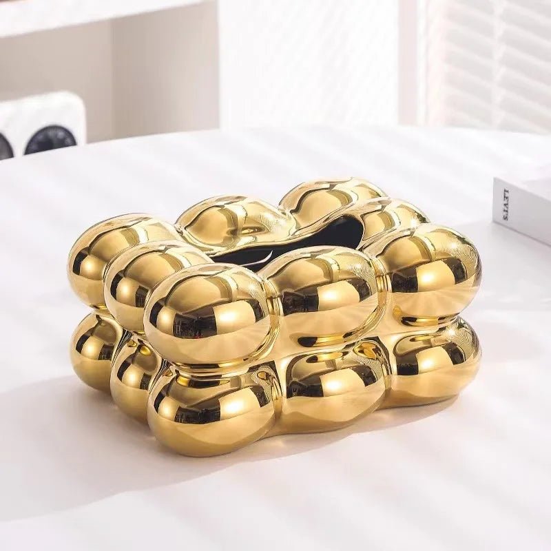 Ceramic Tissue Box Cotton Candy Drawer Napkin Carton Paper Towel Holder Drawer Tray Household Storage Dining Table Tissue Box - ADFIRE