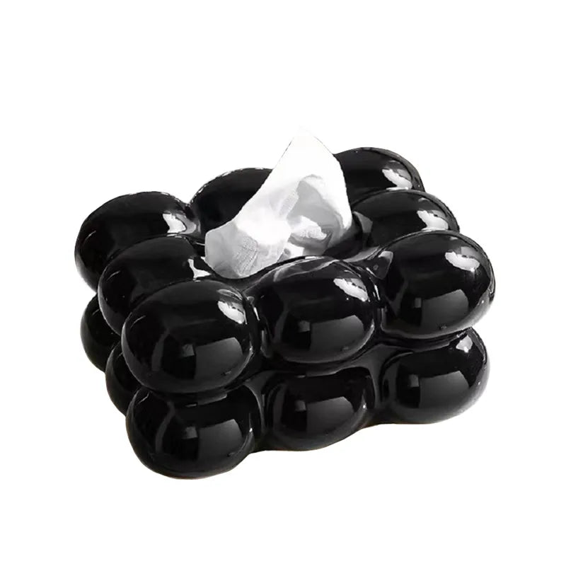 Ceramic Tissue Box Cotton Candy Drawer Napkin Carton Paper Towel Holder Drawer Tray Household Storage Dining Table Tissue Box - ADFIRE